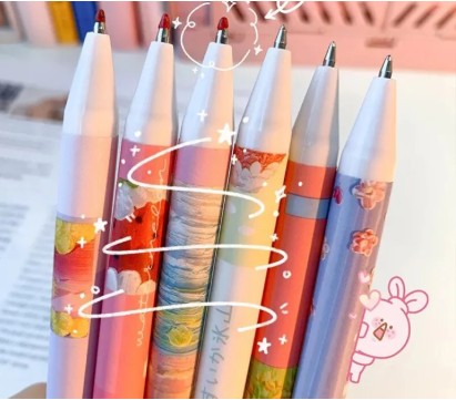 Stationery Black Ball Point Pens Students Writing Tool